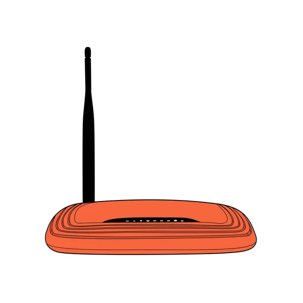 Orange Wireless Router Antenna Technology Mobile App Vector Element Vector — Stockvektor