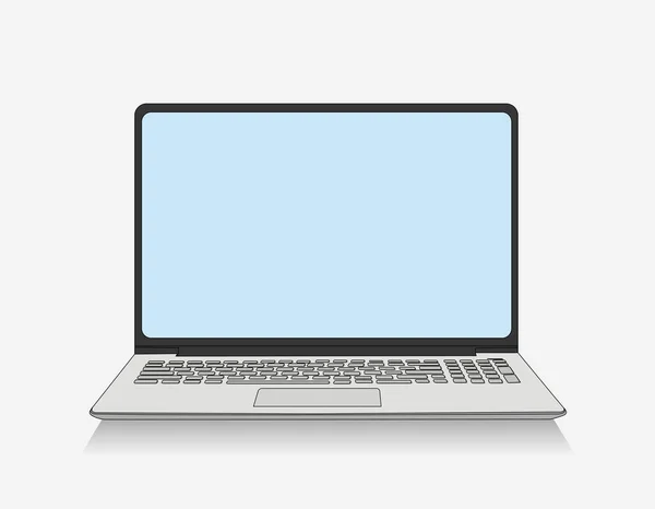 白い背景に空白の画面を持つラップトップコンピュータ テクノロジーとコンピュータの概念 ベクターイラストデザイン — ストックベクタ