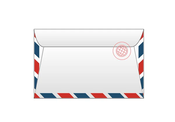 带有空白卡片的国际邮件信封 矢量图解设计 — 图库矢量图片