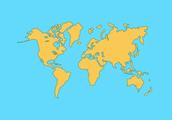 世界地图的轮廓 全球商业和制图概念 矢量图解设计 — 图库矢量图片