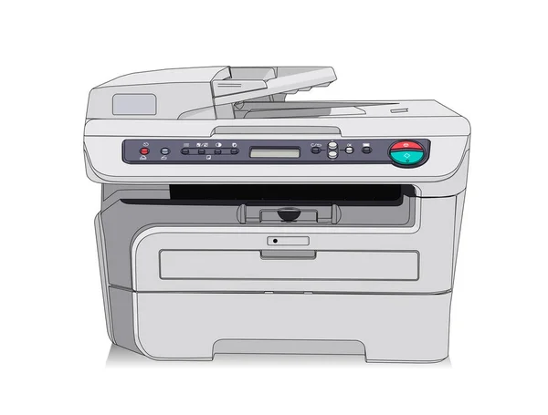White Copier Printing Machine White Background Vector Illustration Design — Stock Vector