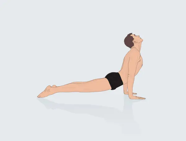 Homme Détendu Faisant Des Exercices Yoga Concept Méditation Relaxation Fitness — Image vectorielle