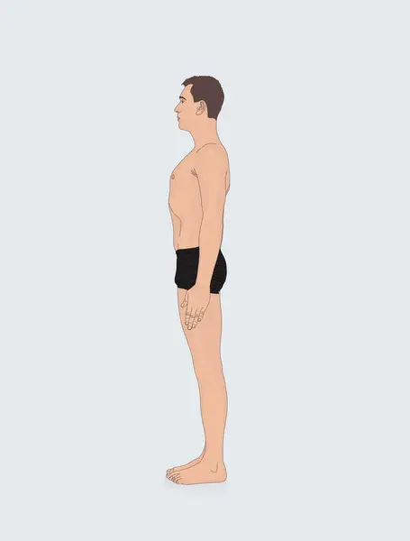Hombre Haciendo Ejercicios Yoga Concepto Meditación Relajación Fitness Diseño Ilustración — Vector de stock