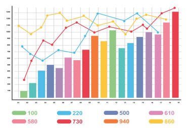 İşletme verileriniz için 8 seçenek, parça, adım ya da süreç içeren bilgi tasarımı ögeleri. 3d oluşturma