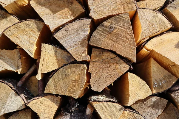 Chopped Stacked Dry Firewood Countryside Stock Pile Timber Chopped Trees — Stock Photo, Image