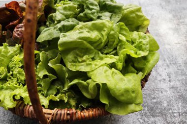 Hasat sepetinde taze mısır salatası.