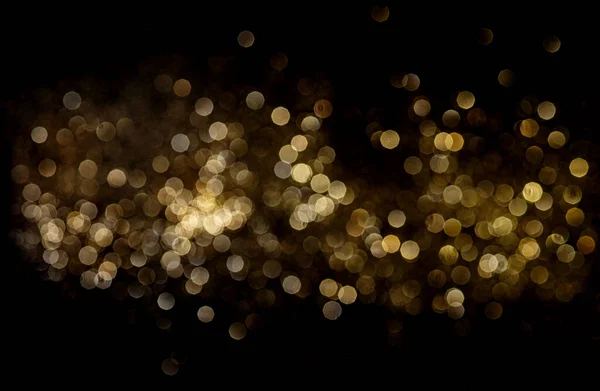 Χρυσά Θολή Φώτα Glitter Μαύρο Φόντο — Φωτογραφία Αρχείου