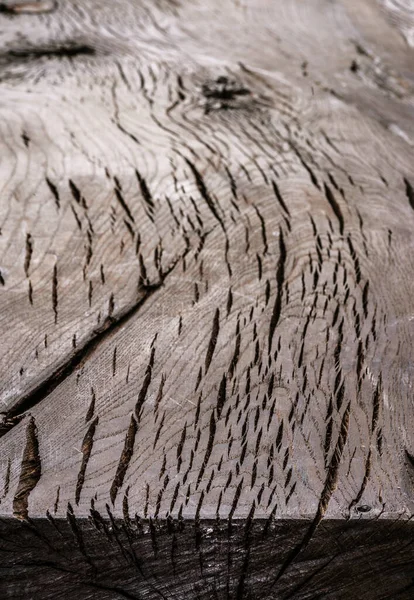 Boş Eski Meşe Tahtası Masa Ahşap Dokunun Yakın Çekim Görüntüsü — Stok fotoğraf