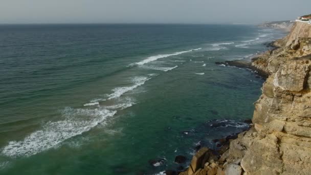 Wybrzeże Oceanu Zachodzie Słońca Azenhas Mar Portugalia Obszar Colares Pobliżu — Wideo stockowe