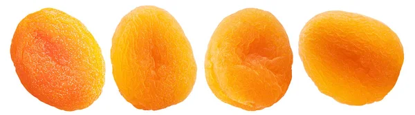 Set Four Dried Apricots File Contains Clipping Paths — Stock Photo, Image