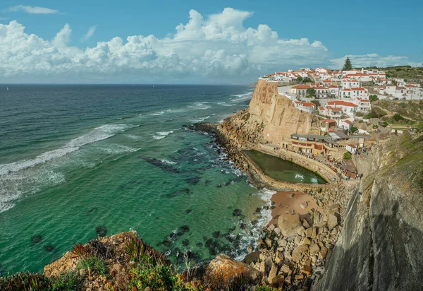大西洋岸の小さな町 Azenhas Marの素晴らしい景色 シントラ市 ポルトガル — ストック写真