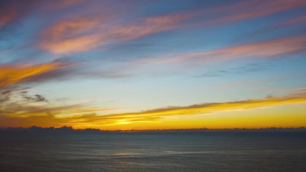 葡萄牙卡波达罗加角的大西洋美丽的落日 欧洲最西端的地方 — 图库视频影像