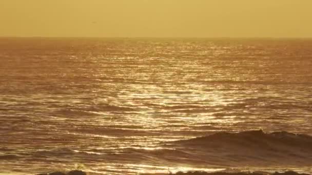 Vacker Kväll Solnedgång Atlanten Vid Portugals Kust — Stockvideo