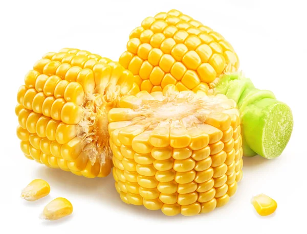 Cuts Maize Cob Corn Cob Isolated White Background — Stock Photo, Image