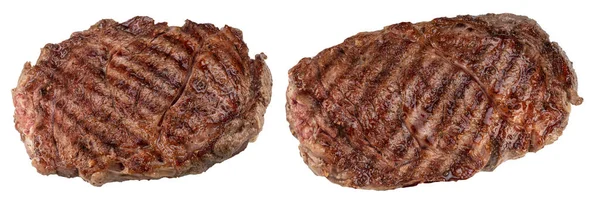Grillezett Finom Borda Steak Elszigetelt Fehér Háttérrel Fájl Tartalmaz Nyírás — Stock Fotó