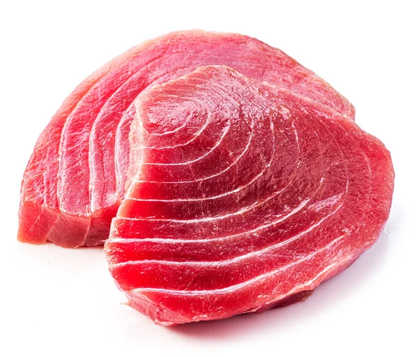 Fresh Tuna Steaks Isolated White Background — Stock Photo, Image