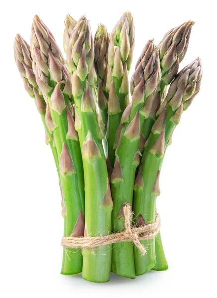Bundle Green Asparagus Spears Isolated White Background Clipping Path — Stock Photo, Image