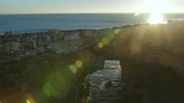 Lugar Turístico Portugal Boca Inferno Uma Gruta Costa Oceano Atlântico — Vídeo de Stock