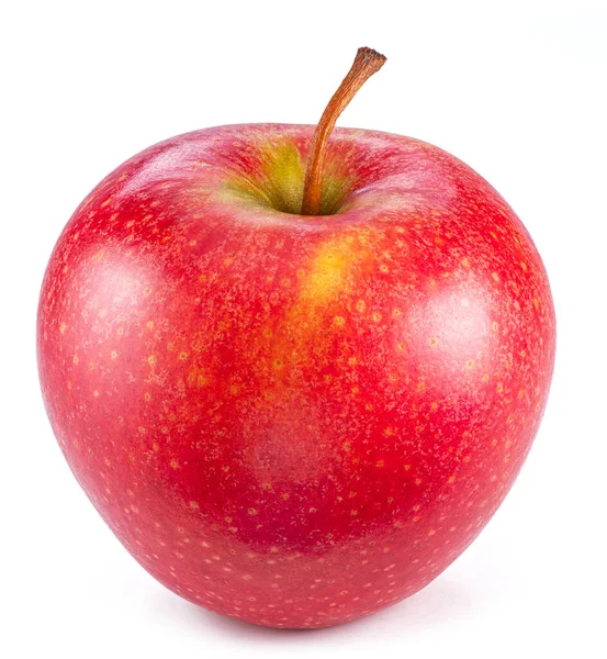 Pomme Rouge Parfaite Mûre Isolée Sur Fond Blanc — Photo
