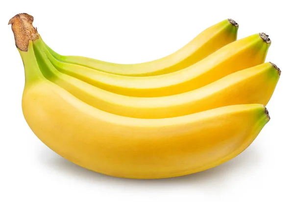 Bando Bananas Amarelas Maduras Fundo Branco Arquivo Contém Caminho Recorte — Fotografia de Stock