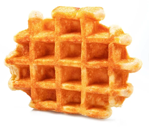 Belgian Waffle Deep Pockets Filling Isolated White Background — 图库照片