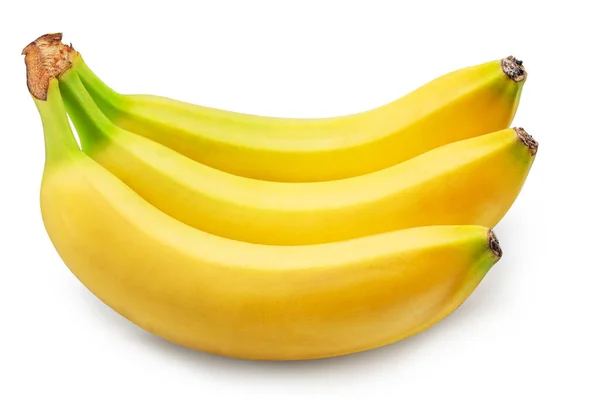Three Ripe Yellow Bananas File Contains Clipping Path — Stock Photo, Image