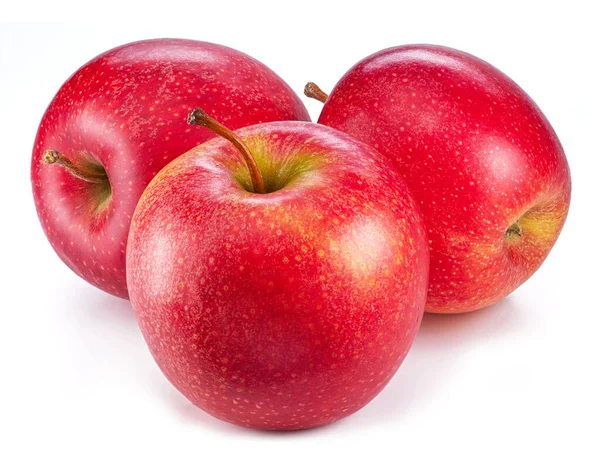Ώριμα Κόκκινα Μήλα Που Απομονώνονται Λευκό Φόντο — Φωτογραφία Αρχείου