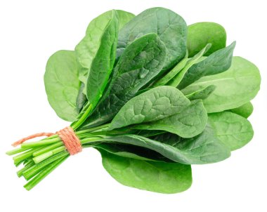Bunch of spinach leaves isolated on white background. clipart