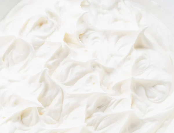 酸奶或奶油表面的乳脂图片 顶部视图 — 图库照片