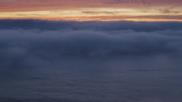 Piękny Wieczorny Zachód Słońca Oceanie Atlantyckim Wybrzeżu Portugalii Przylądku Cabo — Wideo stockowe