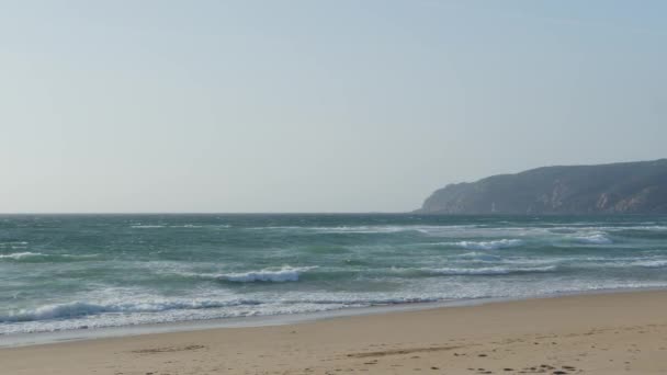 Atlantikküste Strand Von Guincho Portugal — Stockvideo