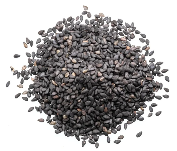 Heap Black Cumin Seeds Isolated White Background Top View — Stock Photo, Image
