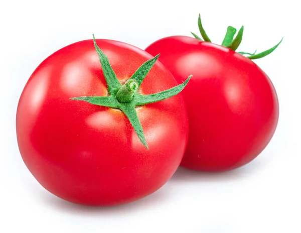 Tomates Vermelhos Isolados Sobre Fundo Branco — Fotografia de Stock