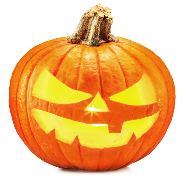 Geschnitzter Kürbis Für Halloween Jack Laternen Mit Gruseligem Lächeln Und — Stockfoto