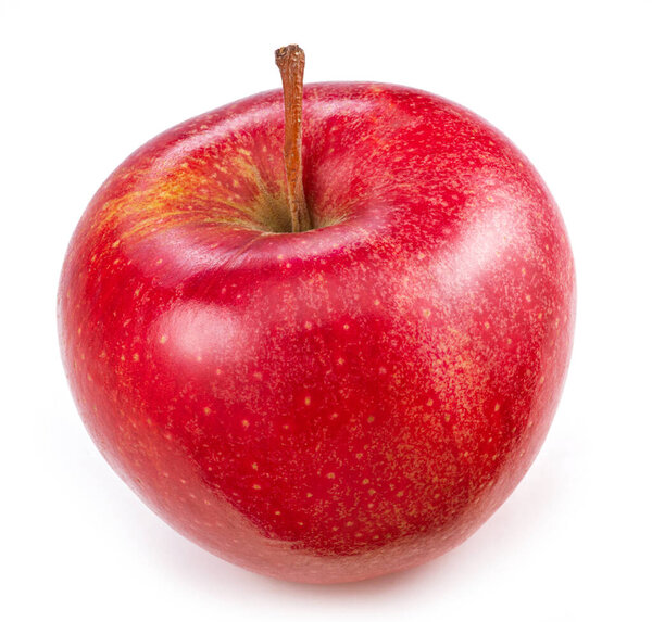 Ripe perfect red apple isolated on white background.