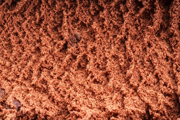Structure Frozen Chocolate Ice Cream Close Ice Cream Background — Stock Photo, Image