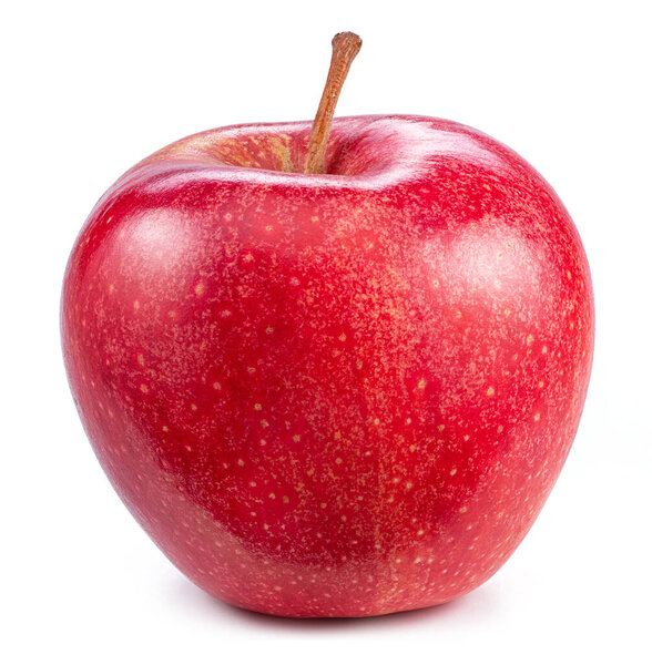 Ripe perfect red apple isolated on white background.