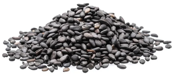Heap Black Cumin Seeds Isolated White Background — Stock Photo, Image