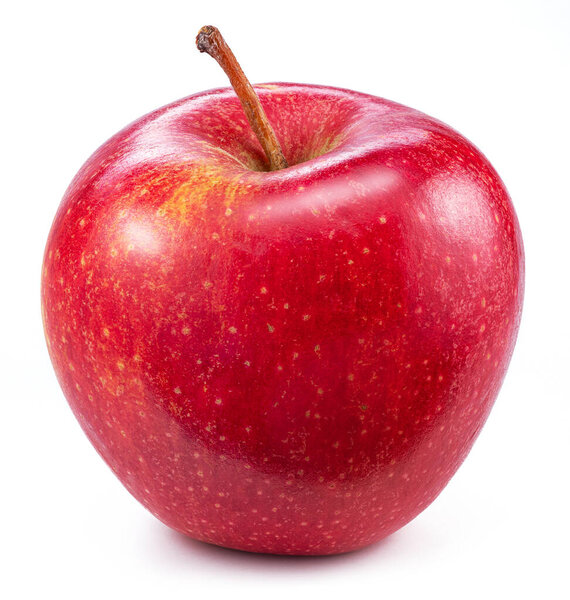 Ripe perfect red apple isolated on white background.