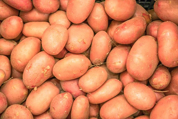 Aardappelbuizen Sluiten Boerderijmarkt Voedselachtergrond — Stockfoto