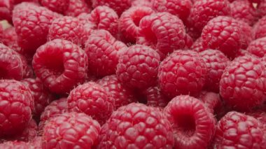 Ahududu yapraklı olgun ahududu videosu. Güzel böğürtlen.