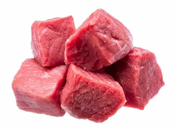 Beef Cuts Isolated White Background File Contains Clipping Paths — Stock Photo, Image