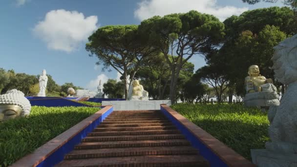 Bacalhoa Buddha Eden Jardim Criado Portugal Resposta Destruição Dos Budas — Vídeo de Stock