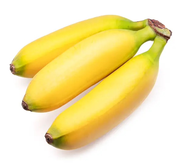Baby Bananer Isolerad Vit Bakgrund Stockbild