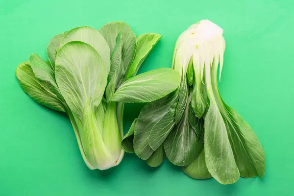 Bok Choy Chinese Cabbage Isolated Green Background Royalty Free Stock Images
