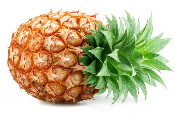 stock image Ripe pineapple  and pineapple slices isolated on white background. File contains clipping path.