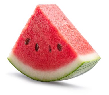 Watermelon triangle slice with seeds isolated on white background. Clipping path. clipart