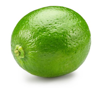 Beyaz arka planda izole edilmiş olgun kireç meyvesi. Dosya kırpma yolu içeriyor.