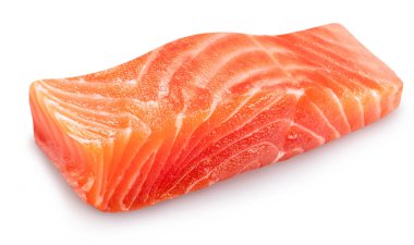 Fresh salmon fillet or cut of salmon isolated on white background. File contains clipping path. clipart