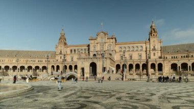 İspanya, Seville 'deki Plaza de Espana, en ünlü şehir simgesi, 10 Ocak 2025 